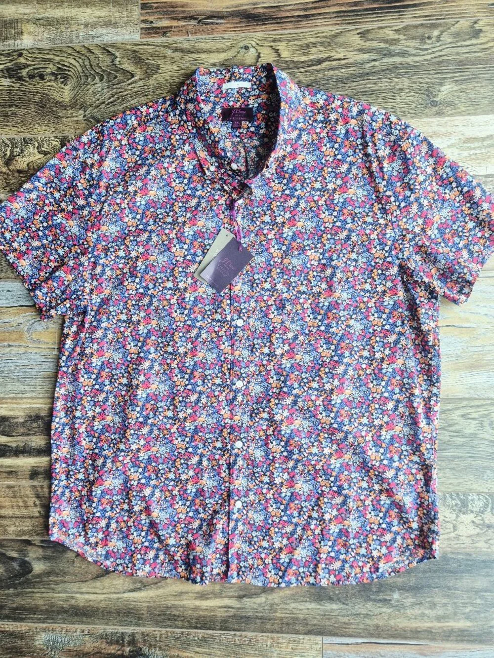 NEW J.Crew Liberty London Floral Poplin Men's Shirt Short Sleeve Affair Print
